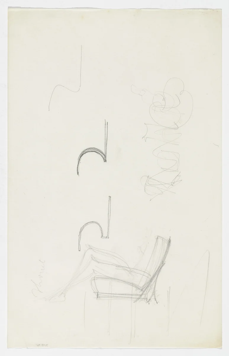 Lounge Chair without Arms (Elevation sketches) by Ludwig Mies van der Rohe, mies van der rohe archive, 1926