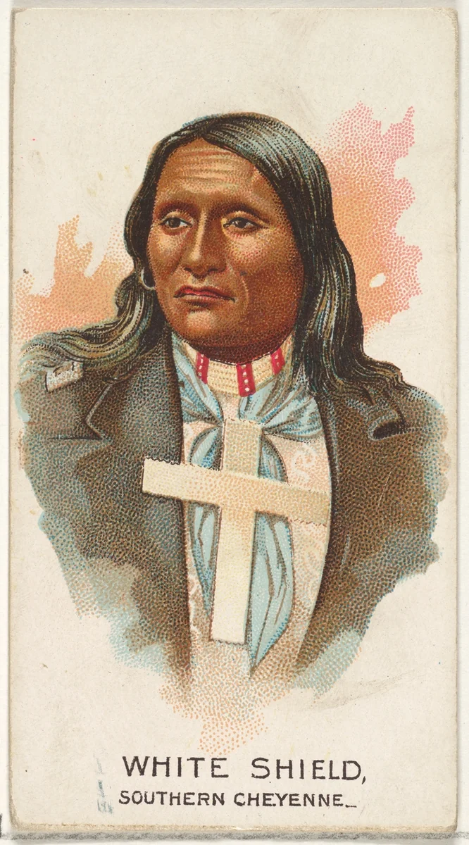 White Shield, Southern Cheyenne, from the American Indian Chiefs series (N2) for Allen & Ginter Cigarettes Brands by Allen & Ginter, print, 1888