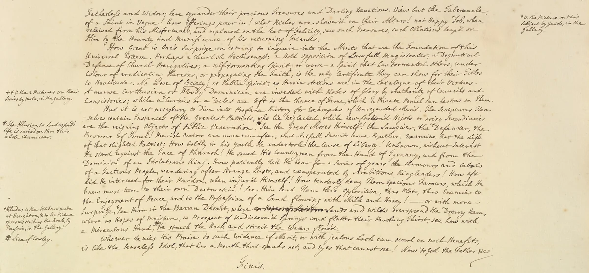 Sermon on Painting, continued by Horace Walpole, manuscript, 1742