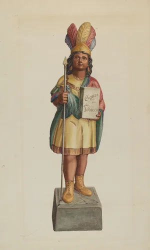 Cigar Store Indian by Lucille Lacoursiere, index of american design, 1938