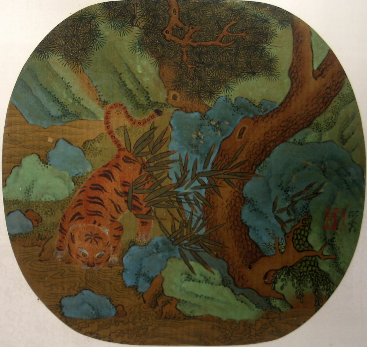 Tiger Drinking from a Stream by Unidentified Artist, painting, 1644-1911