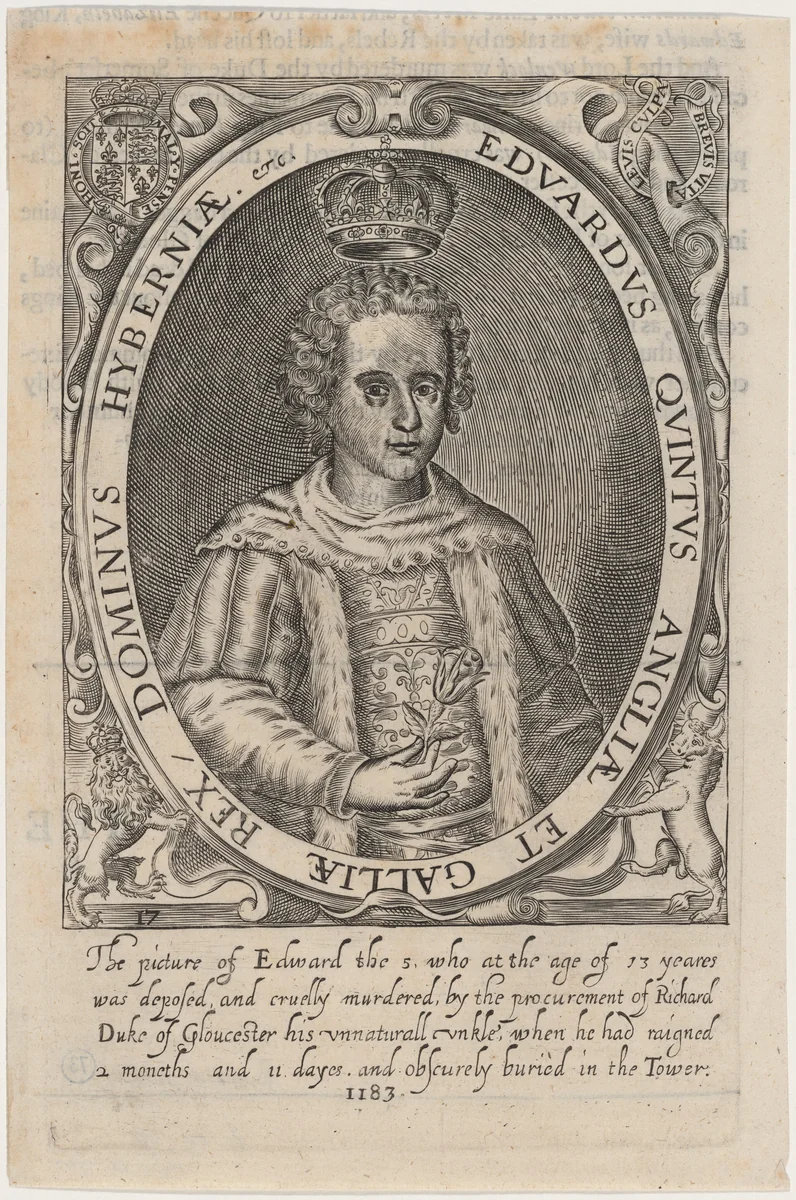 King Edward V by Renold Elstrack, print, 1571-1625