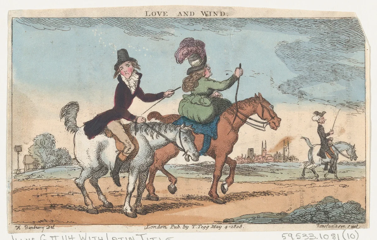 Love and Wind by Thomas Rowlandson, print, 1808