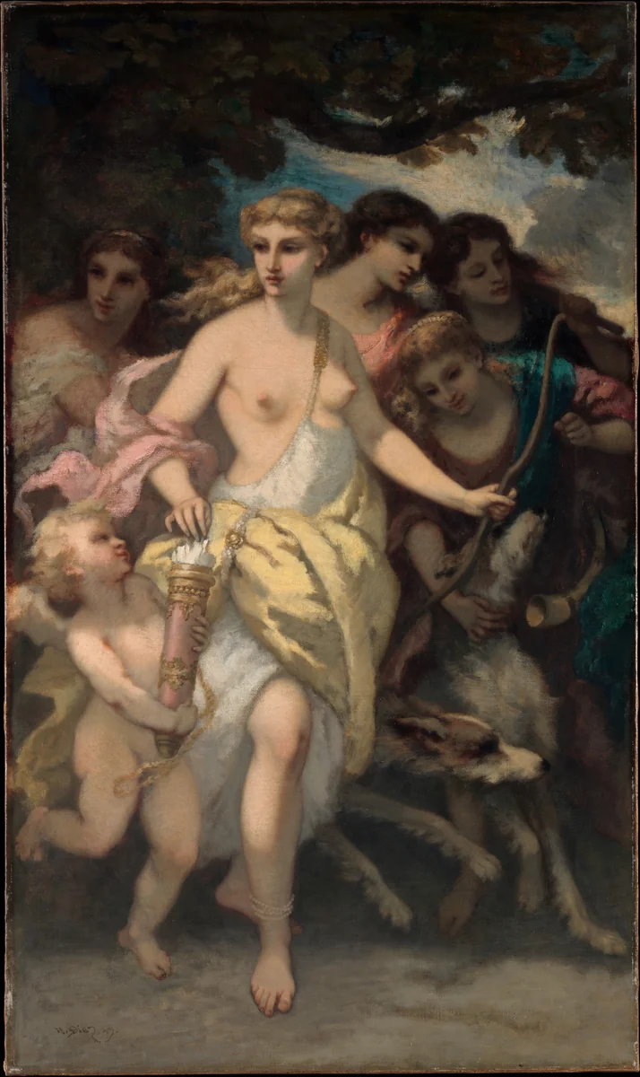 Diana by Narcisse Virgile Diaz de la Peña, painting, 1849