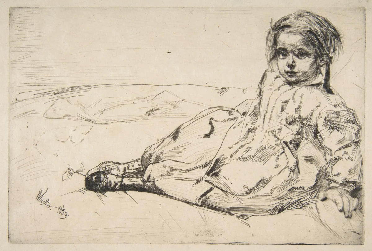 Bibi Valentin by James McNeill Whistler, print, 1859