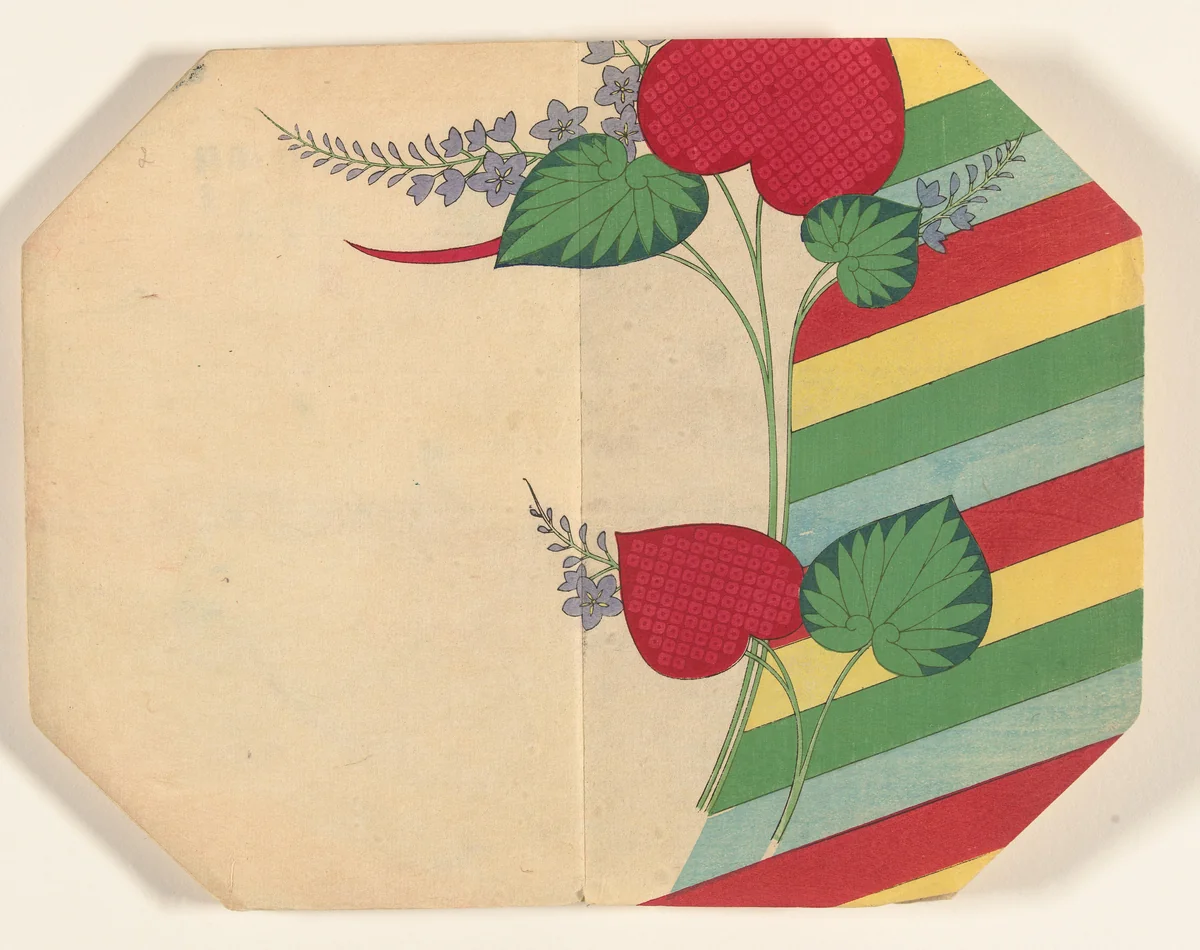 Decoratief motief met paulownia bloemen en blad by anonymous, book, 1880-1890