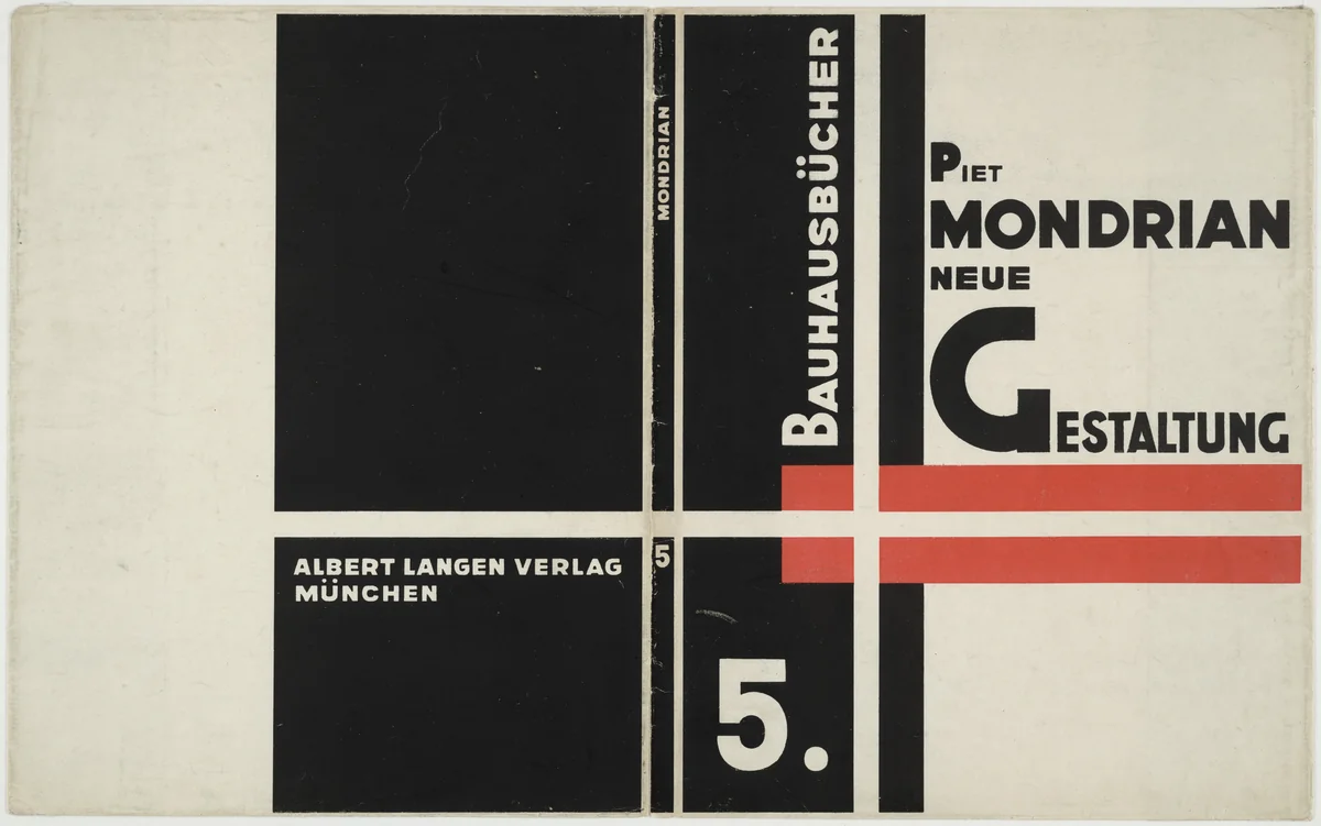 Bauhausbücher 5, Piet Mondrian: Neue Gestaltung by László Moholy-Nagy, design, 1924