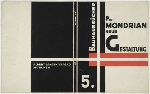 Bauhausbücher 5, Piet Mondrian: Neue Gestaltung by László Moholy-Nagy, design, 1924