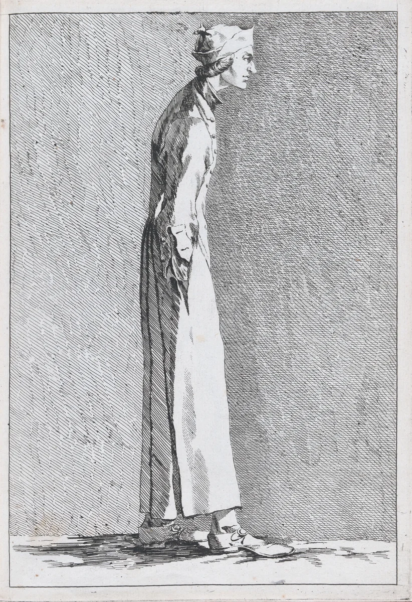 An Artist at the French Academy in Rome (?), pl. II from "Recueil de caricatures" by Ange Laurent de La Live de Jully, print, 1749-1759