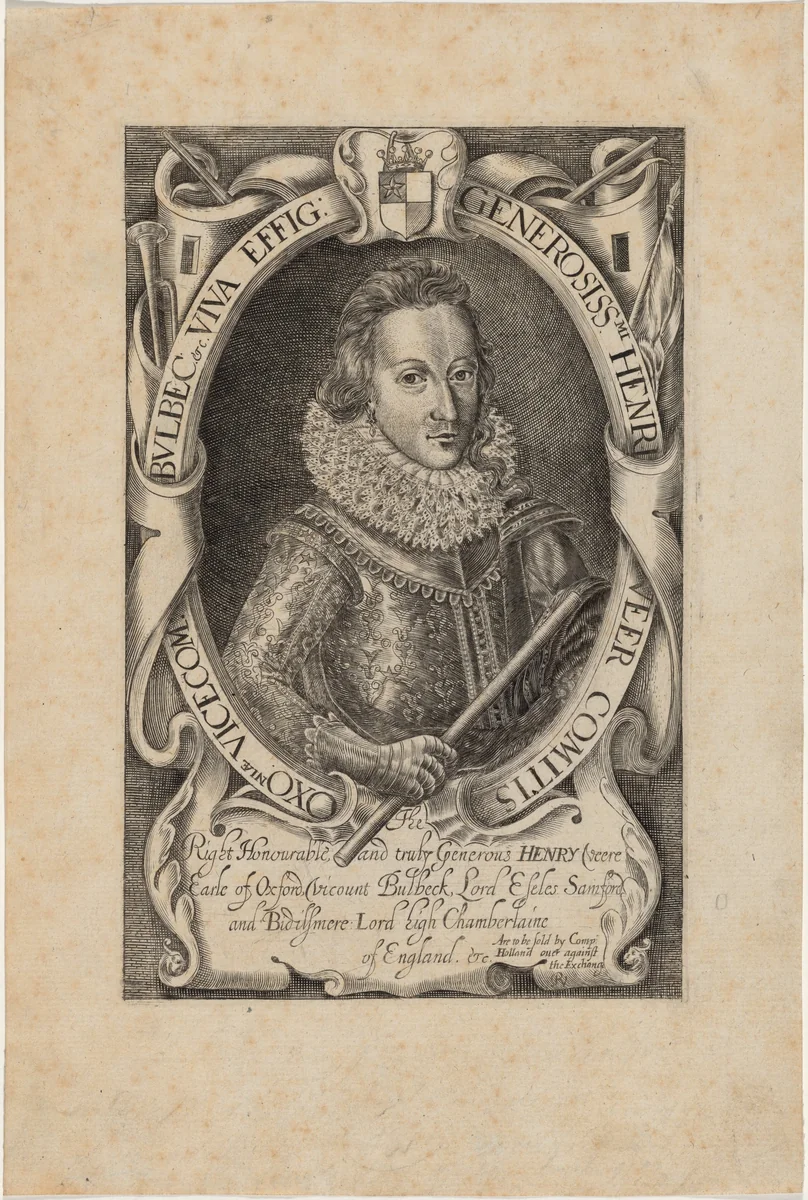 Henry de Vere, Eighteenth Earl of Oxford by Robert Vaughan, print, 1598-1682