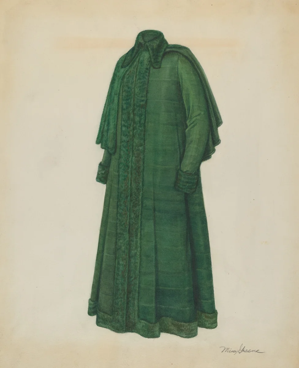Woman's Coat by Mina Greene, index of american design, 1937