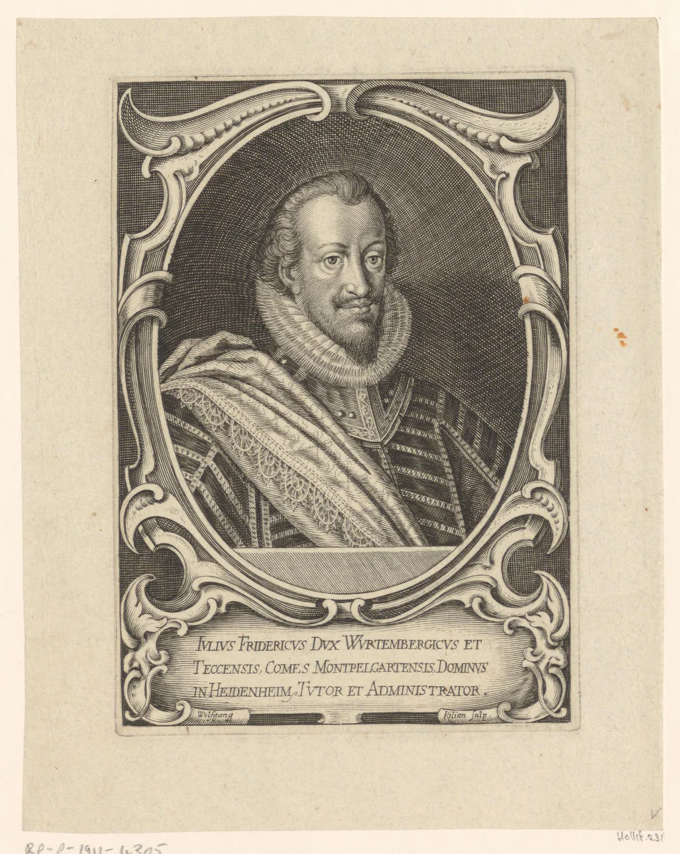 Portret van Julius Friedrich Württemberg by Unknown, print, 1591-1662