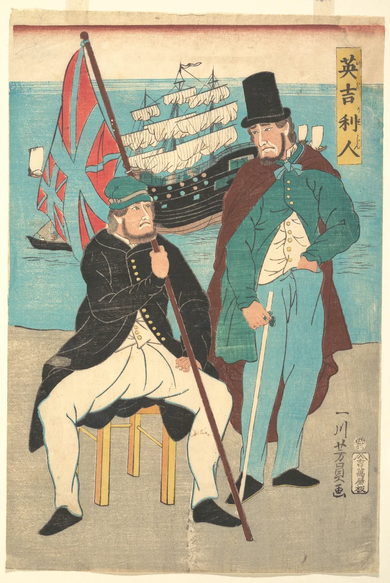 Englishmen by Utagawa Yoshikazu, print, 1861