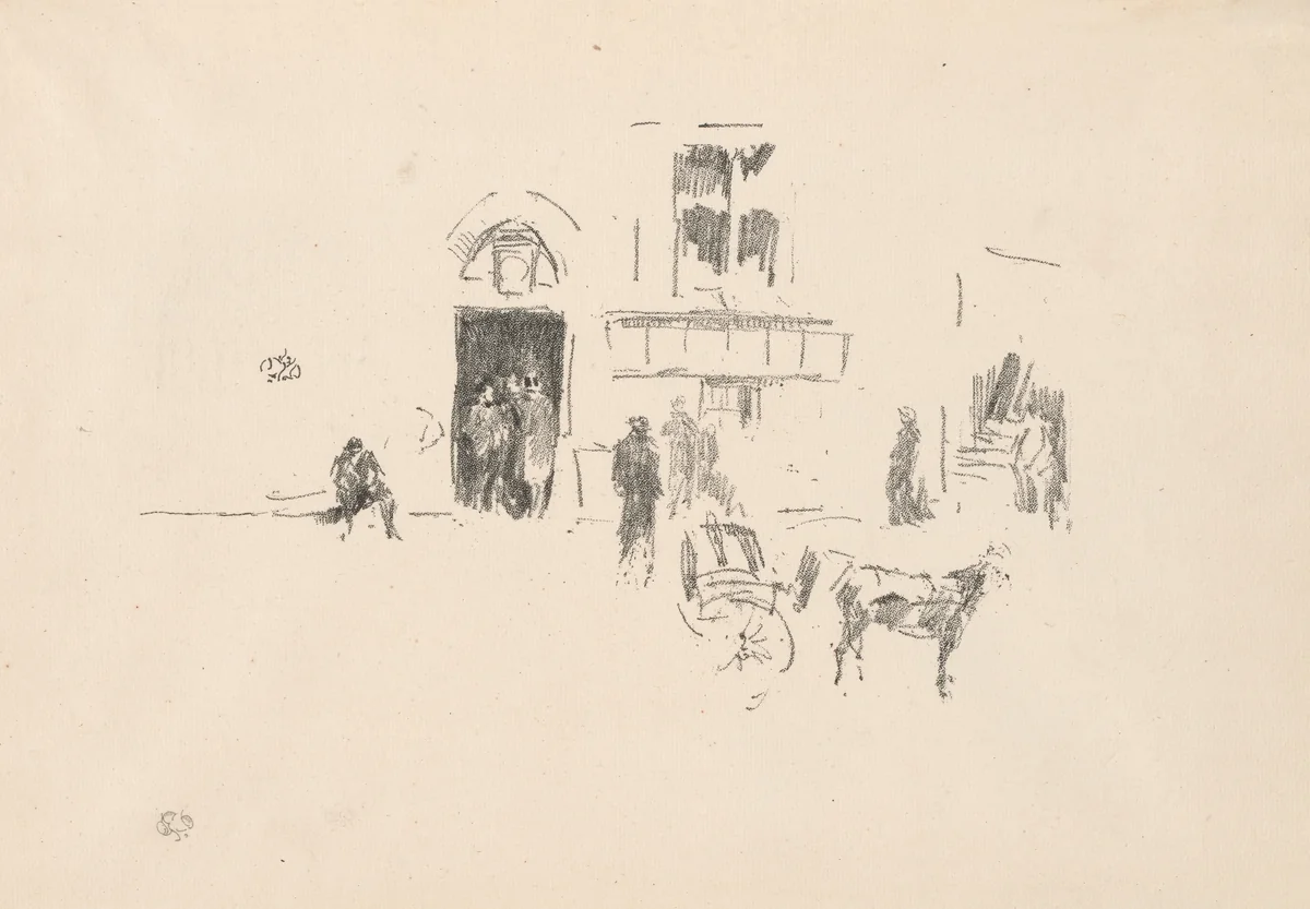 Gaiety Stage Door by James McNeill Whistler, print, 1879-1887