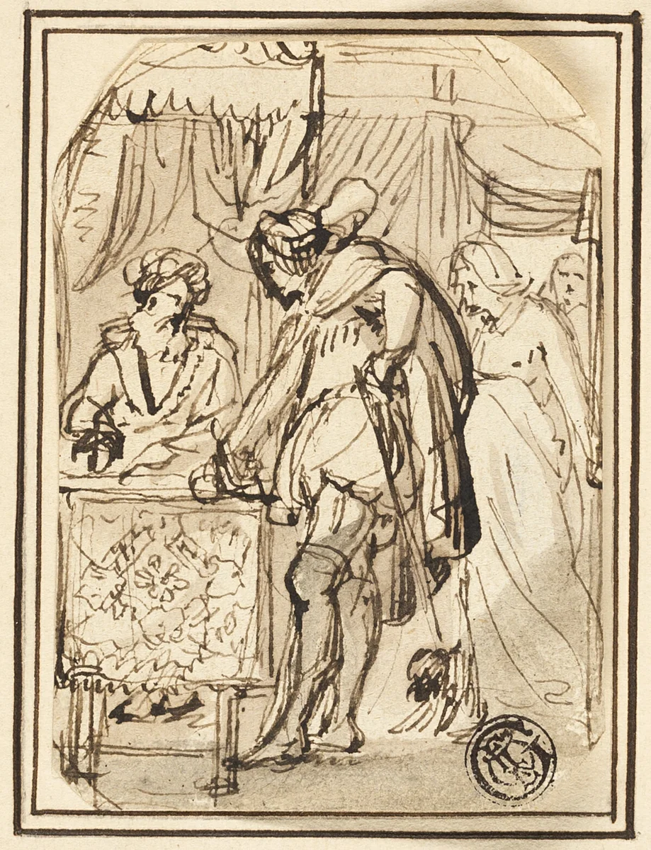 Young Man at Scribe's Table by Thomas Stothard, drawing, 1775-1834