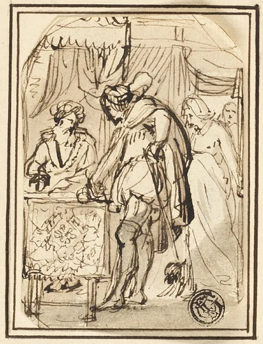 Young Man at Scribe's Table by Thomas Stothard, drawing, 1775-1834