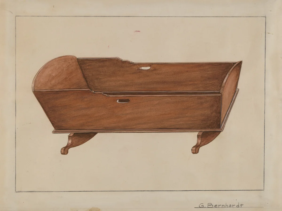 Child's Cradle by Gerald Bernhardt, index of american design, 1936