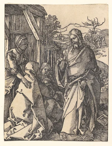 Christ Taking Leave from his Mother, from "The Small Passion" by Albrecht Dürer, print, 1508-1509