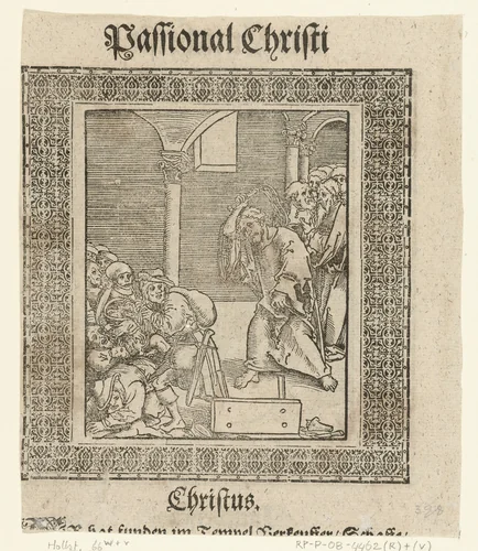 Christus verdrijft de geldwisselaars uit de tempel by Lucas Cranach, print, 1521-1522
