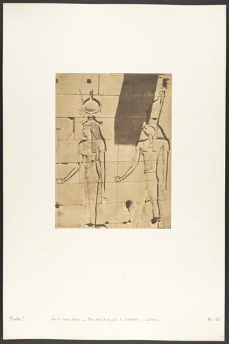 Isis et Horus-Arsiési - Bas-relief du Temple de Kalabcheh (Talmis) by Maxime Du Camp, photograph, 1850
