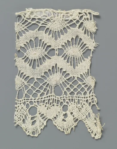 Strook kloskant met spitsovalen rond dubbele zigzag-lijn by anonymous, other, 1800-1899