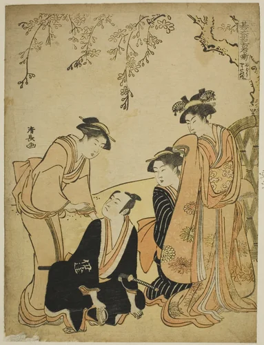 Scene at the Ishido Mansion (Ishido yakata no dan), from the series "Go Taiheiki Shiraishi Banashi" by Torii Kiyonaga (鳥居清長), print, 1785