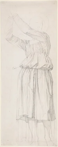 The Archangel Raphael (Study for a stained-glass window in the chapel of Notre-Dame de la Compassion-Saint-Ferdinand, Neuilly) by Jean-Auguste-Dominique Ingres, drawing, 1837-1847