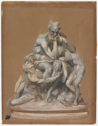 Study for the Sculpture Ugolino and His Children by Jean Baptiste Carpeaux, painting, 1860
