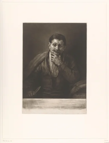 Man met een mes by Richard Houston, print, 1661