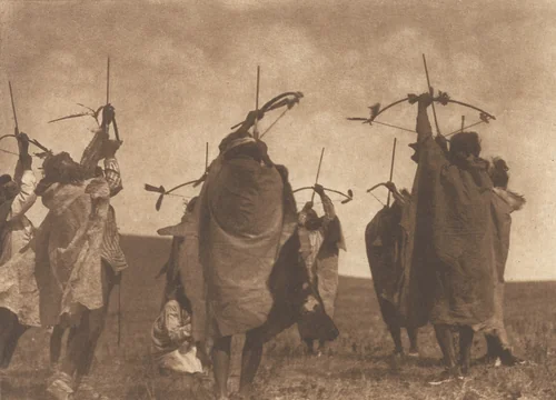 Atsina Crazy Dance, The Flight of Arrows by Edward Curtis, photograph, 1908