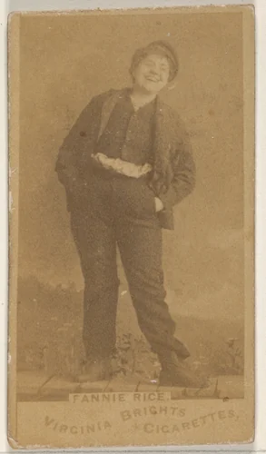 Fannie Rice, from the Actors and Actresses series (N45, Type 1) for Virginia Brights Cigarettes by Allen & Ginter, photograph, 1885-1891