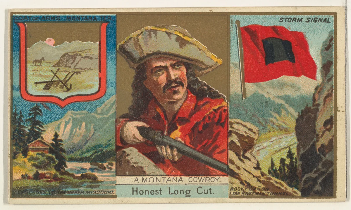 A Montana Cowboy, from "Governors, Arms, Etc." series (N133-1), issued by Duke Sons & Co. by W. Duke, Sons & Co., print, 1885-1892