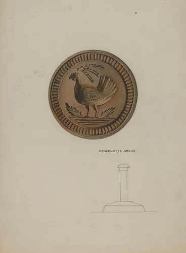 Pa. German Butter Mold by Charlotte Angus, index of american design, 1938