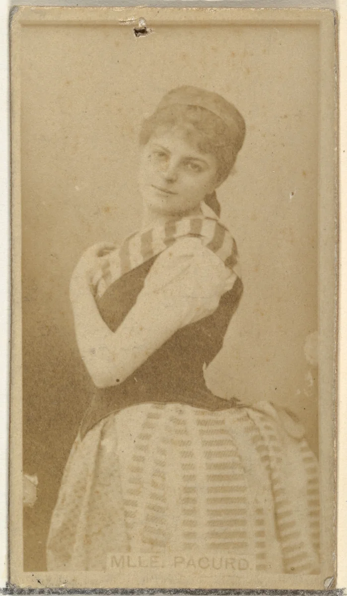Mlle. Pacurd, from the Actors and Actresses series (N145-8) issued by Duke Sons & Co. to promote Duke Cigarettes by W. Duke, Sons & Co., photograph, 1890-1895