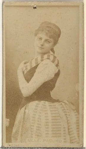 Mlle. Pacurd, from the Actors and Actresses series (N145-8) issued by Duke Sons & Co. to promote Duke Cigarettes by W. Duke, Sons & Co., photograph, 1890-1895