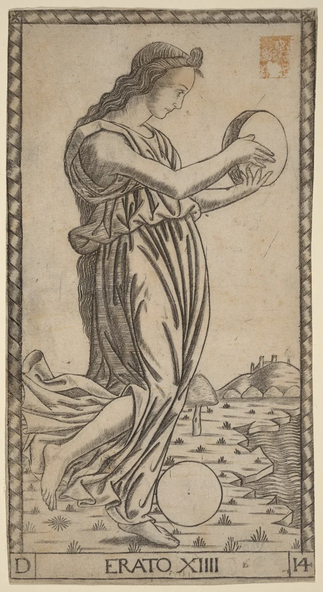 Erato by Master of the S-Series Tarocchi, print, 1470