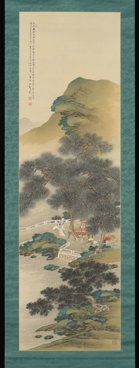 Taming Cranes among the Pines by Tajika Chikuson, painting, 1919