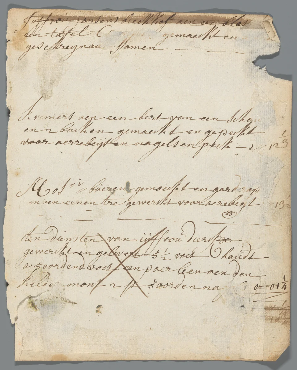 Handschrift met administratie by anonymous, manuscript, 1750