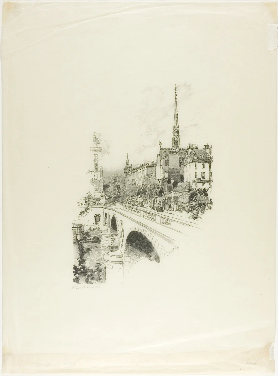 Le Pont Saint-Michel by Louis Auguste Lepère, print, 1890