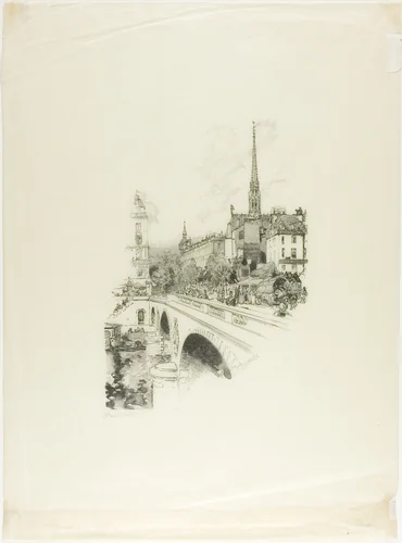 Le Pont Saint-Michel by Louis Auguste Lepère, print, 1890
