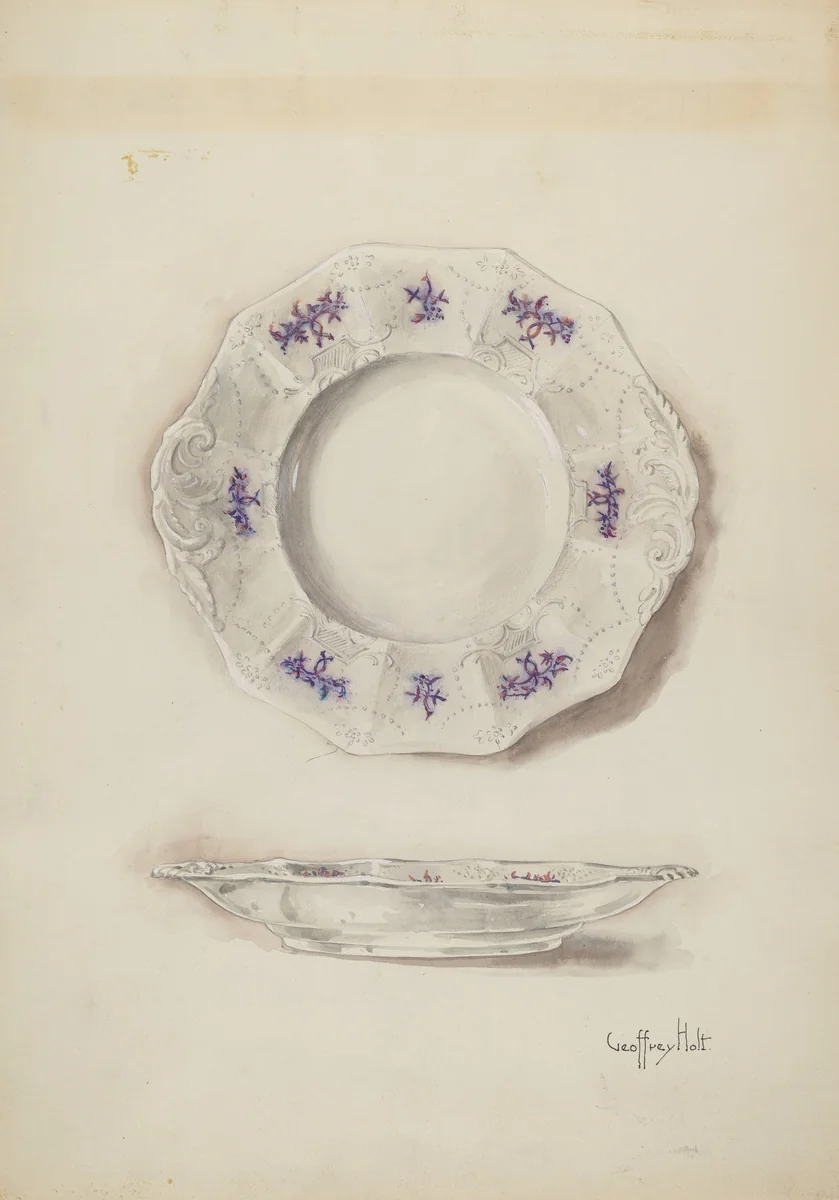 China Plate by Geoffrey Holt, index of american design, 1937