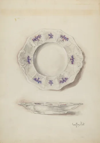 China Plate by Geoffrey Holt, index of american design, 1937
