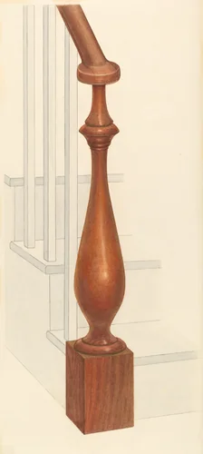 Bishop Hill: Newel Post by Archie Thompson, index of american design, 1939