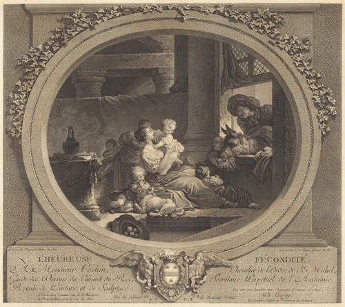 L'heureuse fécondité by Nicolas Delaunay; Jean Honoré Fragonard, print, 1777