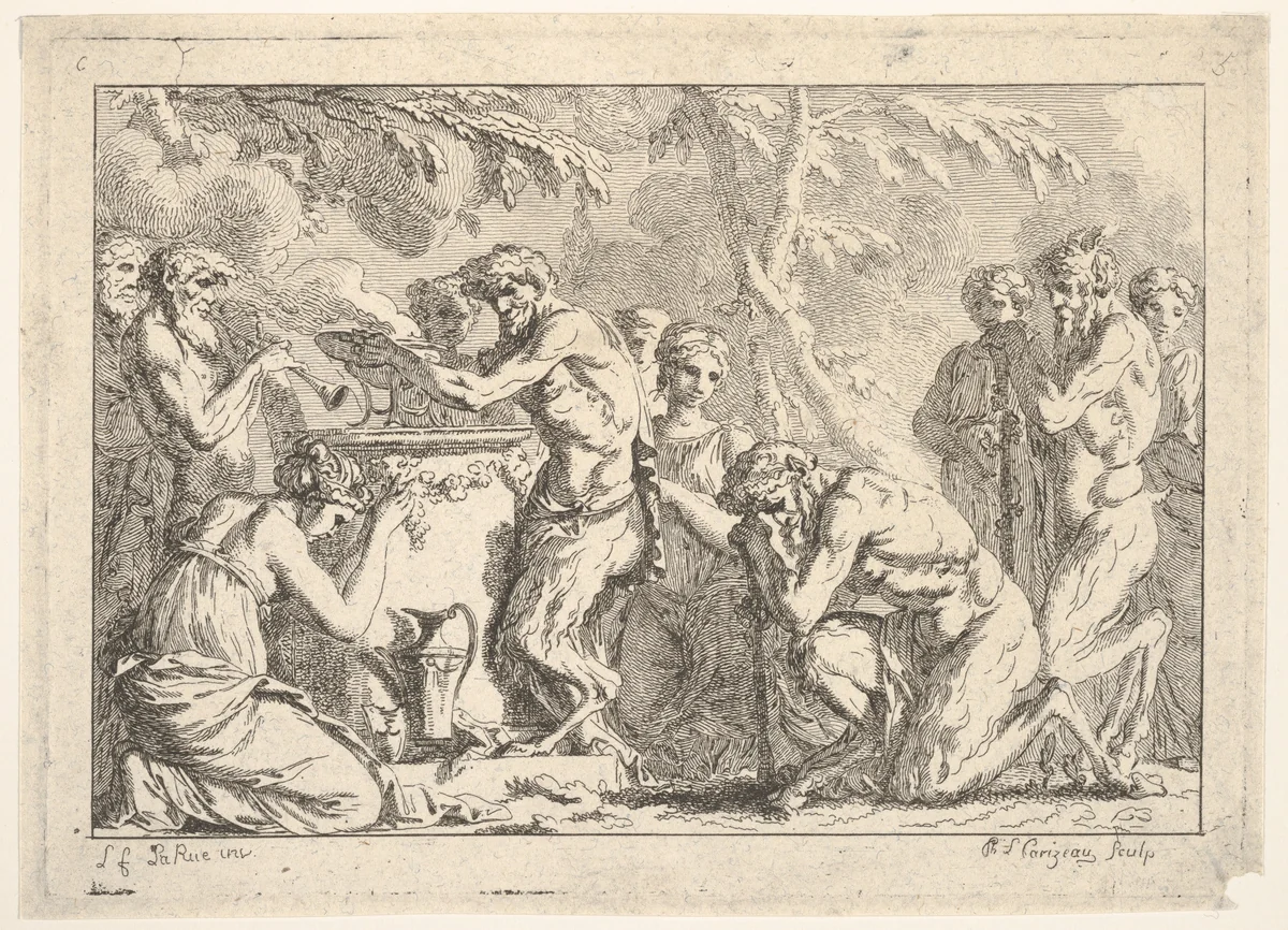 Ancient Sacrifice by Philippe Louis Parizeau, print, 1740-1801