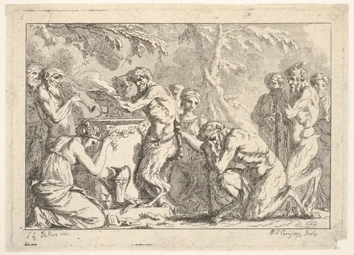 Ancient Sacrifice by Philippe Louis Parizeau, print, 1740-1801