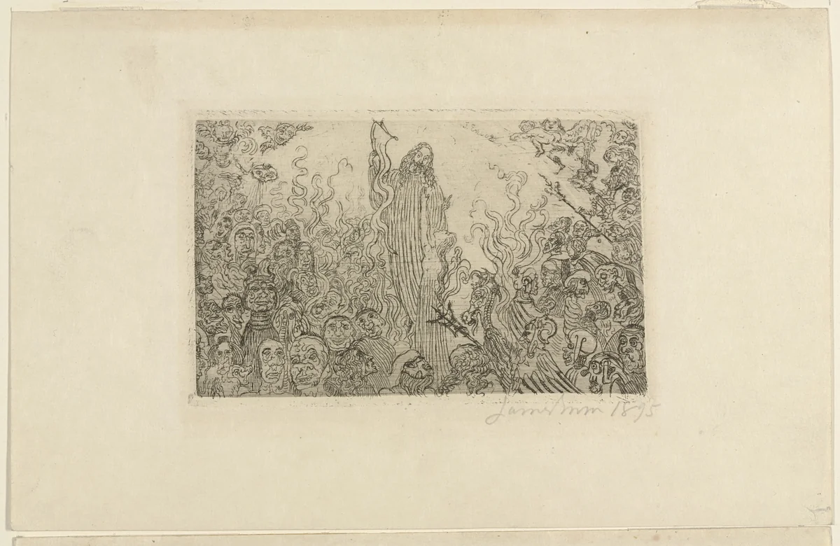 Christ Descending to Hell by James Ensor, print, 1895