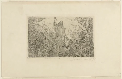 Christ Descending to Hell by James Ensor, print, 1895