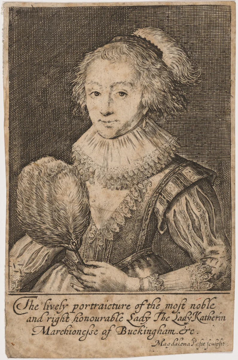 Catherine Manners, Duchess of Buckingham by Magdalena van de Passe, print, 1620-1623