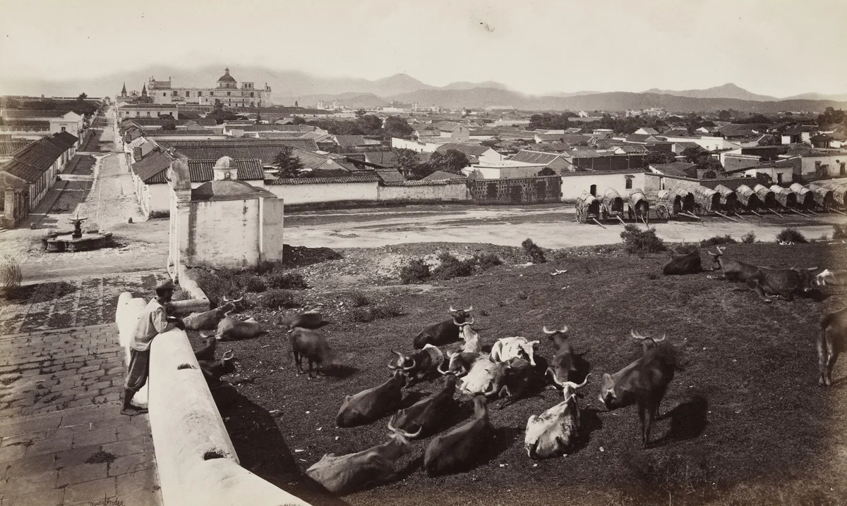 City of Guatemala from Calvario by Eadweard Muybridge, photograph, 1875